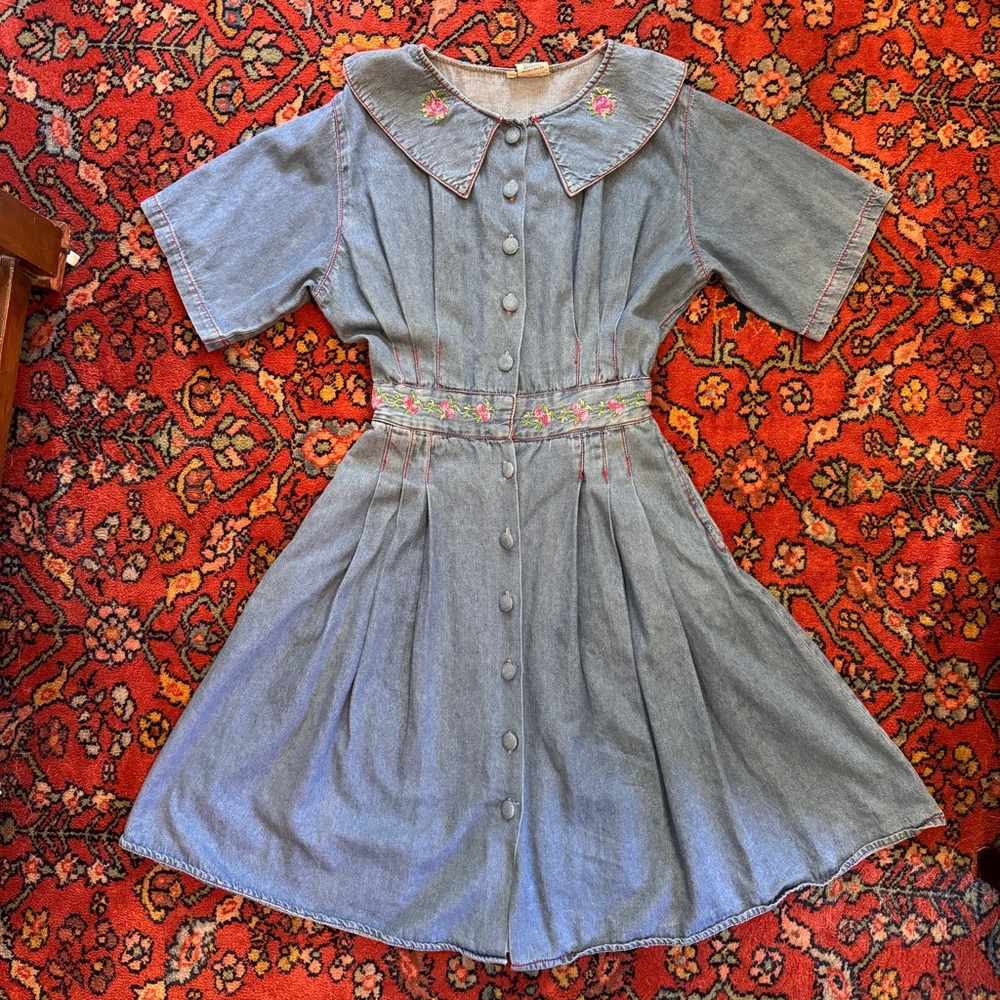 Vintage Denim Button-Up Dress